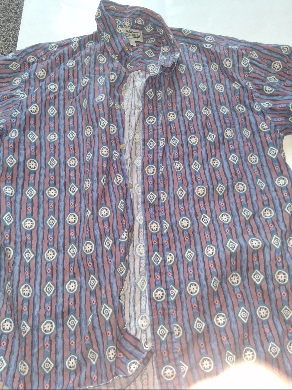 Men's Button-Up Shirt Vintage AZTEC WESTERN WEAR